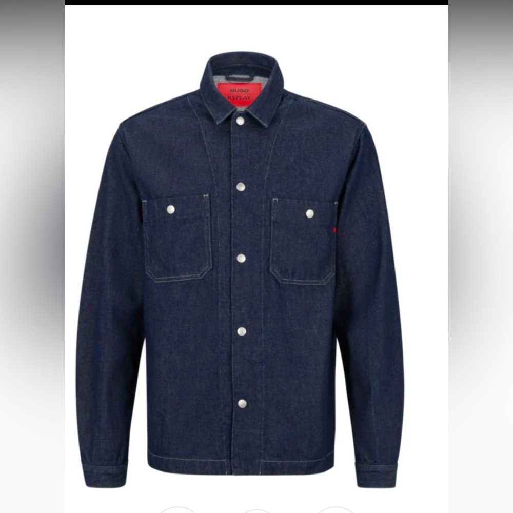 HUGO BOSS REPLAY Regular Fit Jacket In Dark Blue Denim Size XXL 2XL Brand New